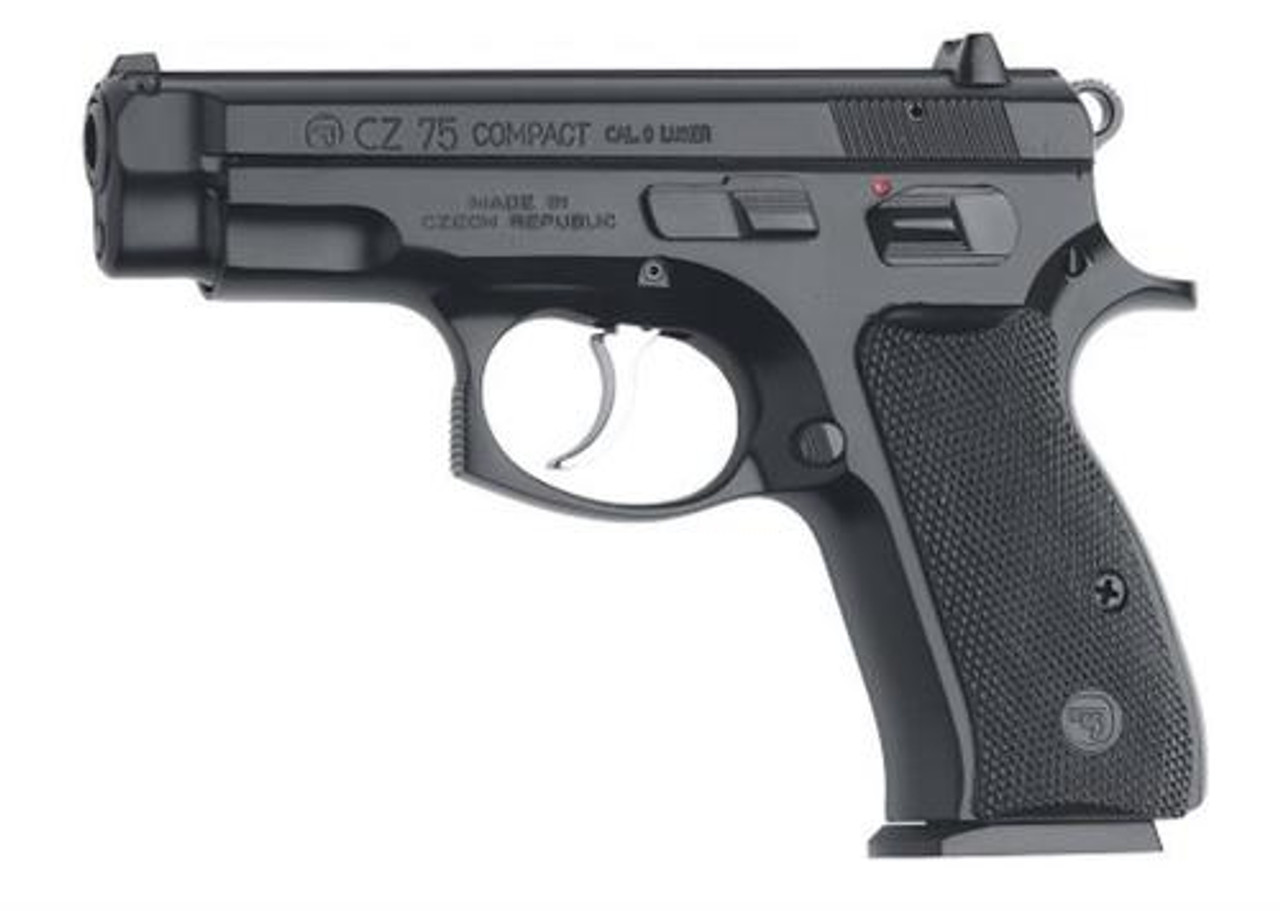 CZ 75 Compact SA/DA 9mm, 3.8" Barrel, Black, Poly Grip, 10rd CZ 75 Compact SA/DA 9mm, 3.8" Barrel, Black, Poly Grip, 10rd