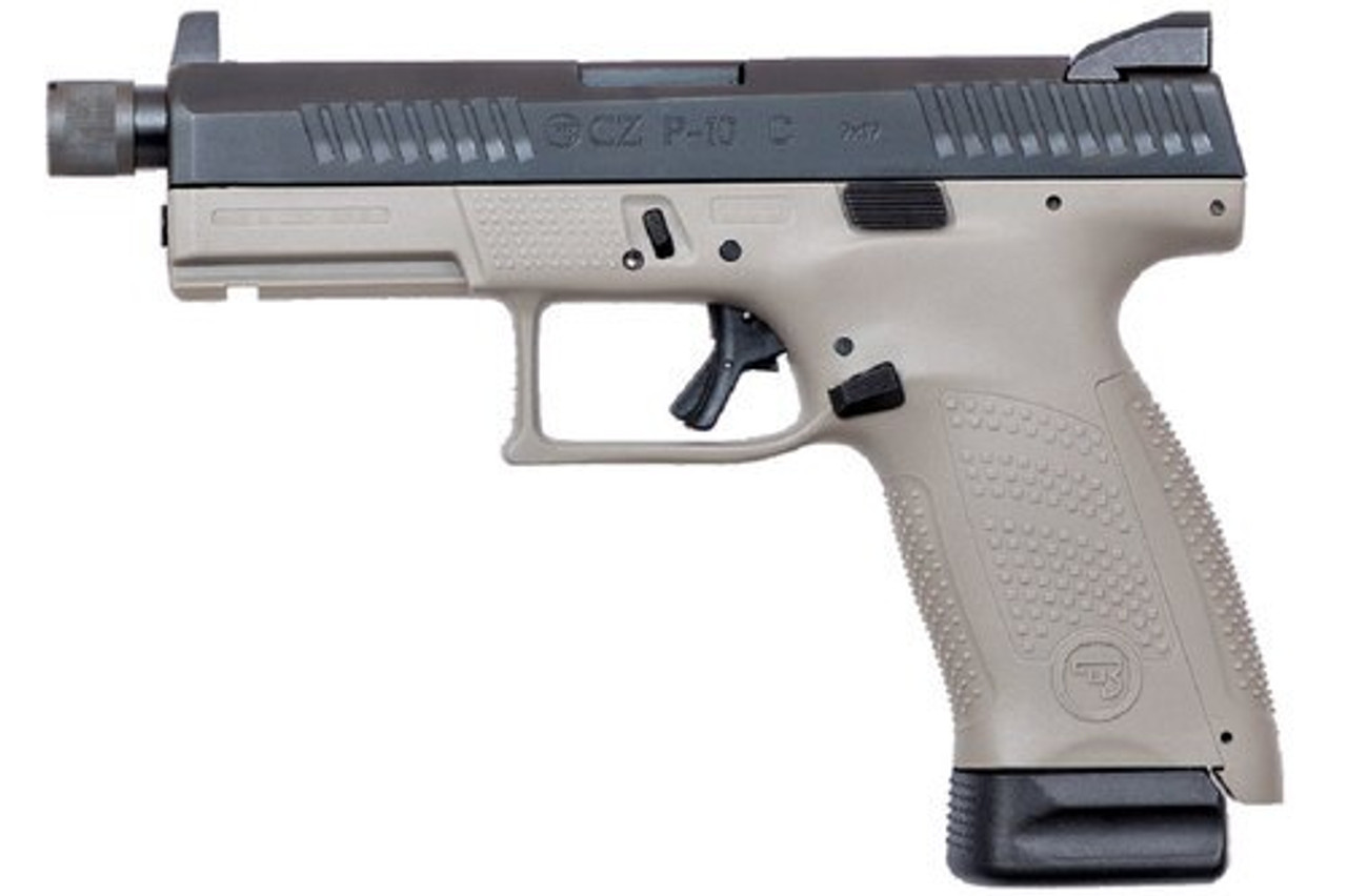 CZ, P-10C, 9mm, 4" Threaded Barrel, Suppressor Ready, Polymer Frame And Grips, Trigger Safety, Compact, Semi-automatic, High Night Sights, 10Rd, Striker Fired, Gray Finish CZ, P-10C, 9mm, 4" Threaded Barrel, Suppressor Ready, Polymer Frame And Grips, Trigger Safety, Compact, Semi-automatic, High Night Sights, 10Rd, Striker Fired, Gray Finish