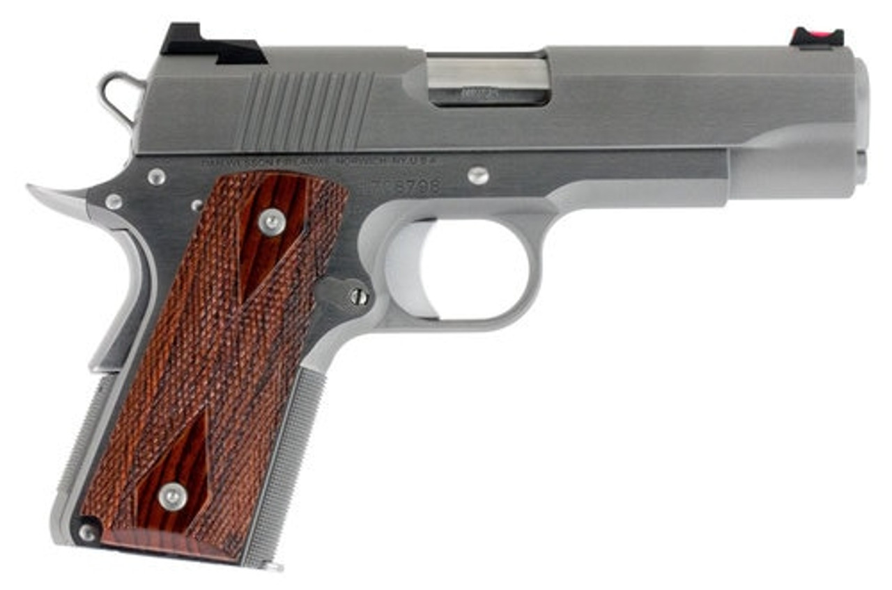 Dan Wesson Pointman Carry, 1911 Carry Pistol, 45ACP, 4.25" Barrel, Steel Frame, Stainless Finish, Wood Grips, Fiber Optic Fixed Sights, Thumb Safety, 7Rd 01843 Dan Wesson Pointman Carry, 1911 Carry Pistol, 45ACP, 4.25" Barrel, Steel Frame, Stainless Finish, Wood Grips, Fiber Optic Fixed Sights, Thumb Safety, 7Rd 01843