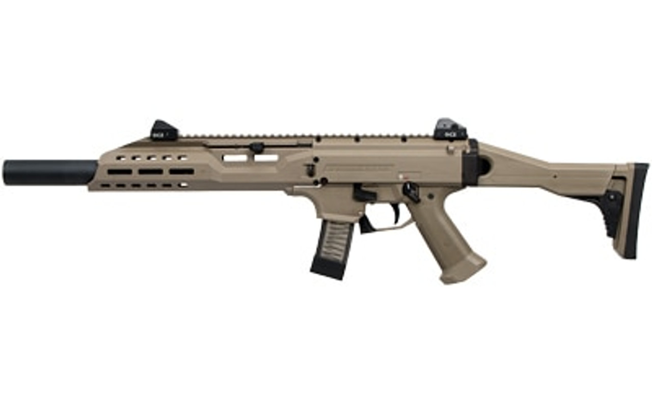 CZ Scorpion EVO 3 S1 Carbine, 9mm, Faux Suppressor, 16" Barrel, Flat Dark Earth, USA Assembled, 10rd CZ Scorpion EVO 3 S1 Carbine, 9mm, Faux Suppressor, 16" Barrel, Flat Dark Earth, USA Assembled, 10rd