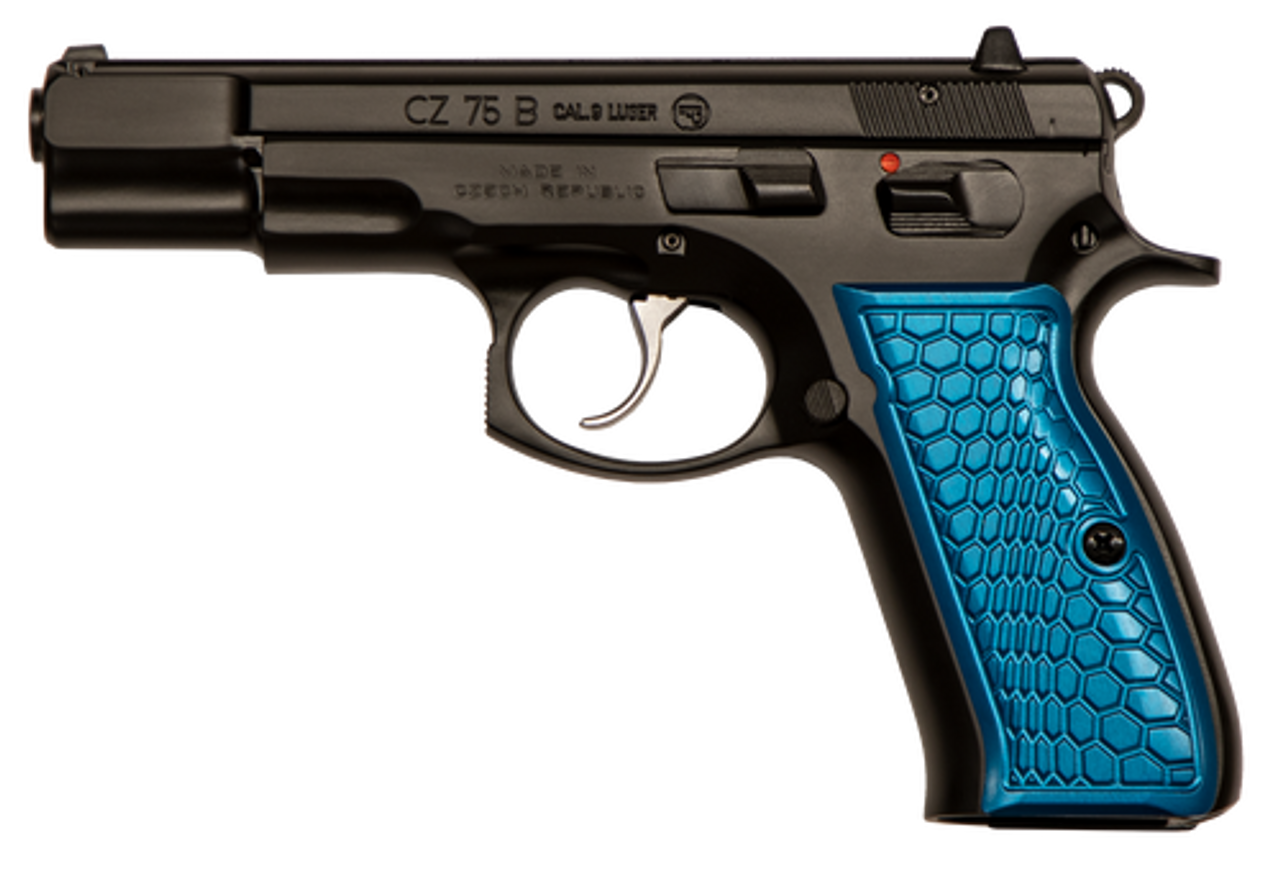 CZ 75B 9mm, Blue Anodized Wicked Grips, 16rd CZ 75B 9mm, Blue Anodized Wicked Grips, 16rd