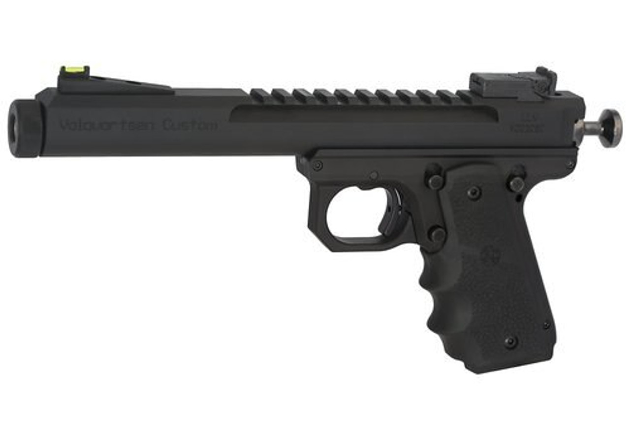 Volquartsen Scorpion Limited Model .22 LR, 6" Barrel, 1911 Style Frame, Hi-Viz Front With Target Rear, Hogue Grips, Black Volquartsen Scorpion Limited Model .22 LR, 6" Barrel, 1911 Style Frame, Hi-Viz Front With Target Rear, Hogue Grips, Black