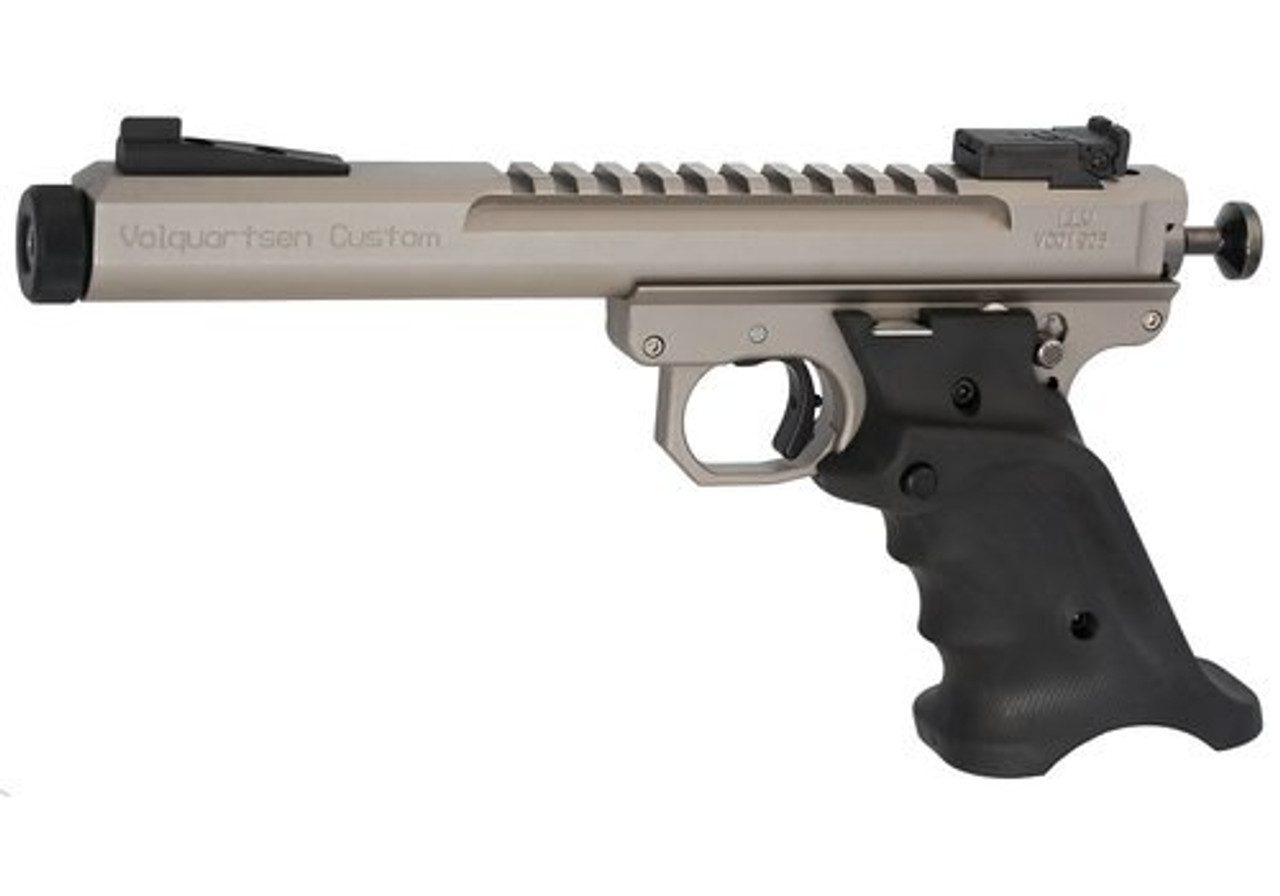 Volquartsen Scorpion .22 LR, 6" Barrel, Target 22 Style Frame, Volthane Grips, Target Sights, Silver Volquartsen Scorpion .22 LR, 6" Barrel, Target 22 Style Frame, Volthane Grips, Target Sights, Silver