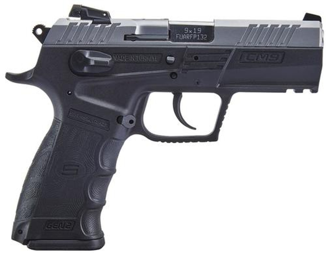 Sarsilmaz CM9 Gen 2 9mm 3.8" Barrel Interchangeable Backstrap Grip Stainless 17rd Mag Sarsilmaz CM9 Gen 2 9mm 3.8" Barrel Interchangeable Backstrap Grip Stainless 17rd Mag