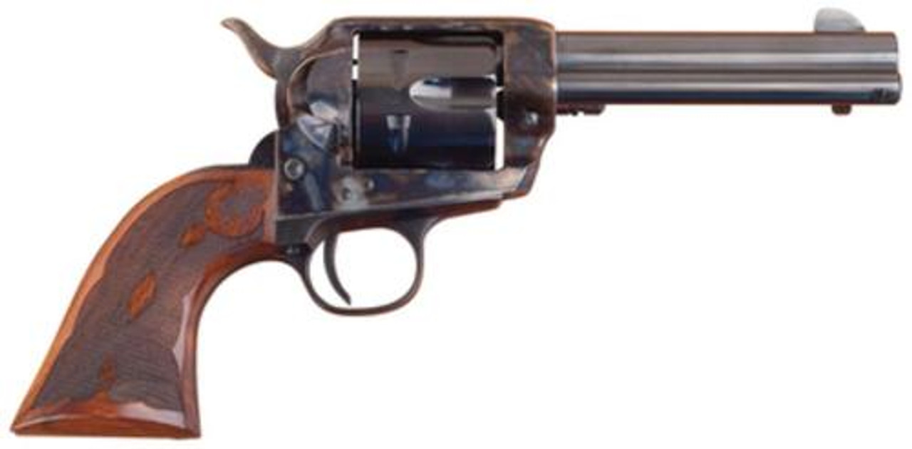Cimarron Eliminator C Competition Short Stroke .357/.38 Special 4.75" Barrel Case Hardened Pre-War Frame Checkered Army Grips Cimarron Eliminator C Competition Short Stroke .357/.38 Special 4.75" Barrel Case Hardened Pre-War Frame Checkered Army Grips