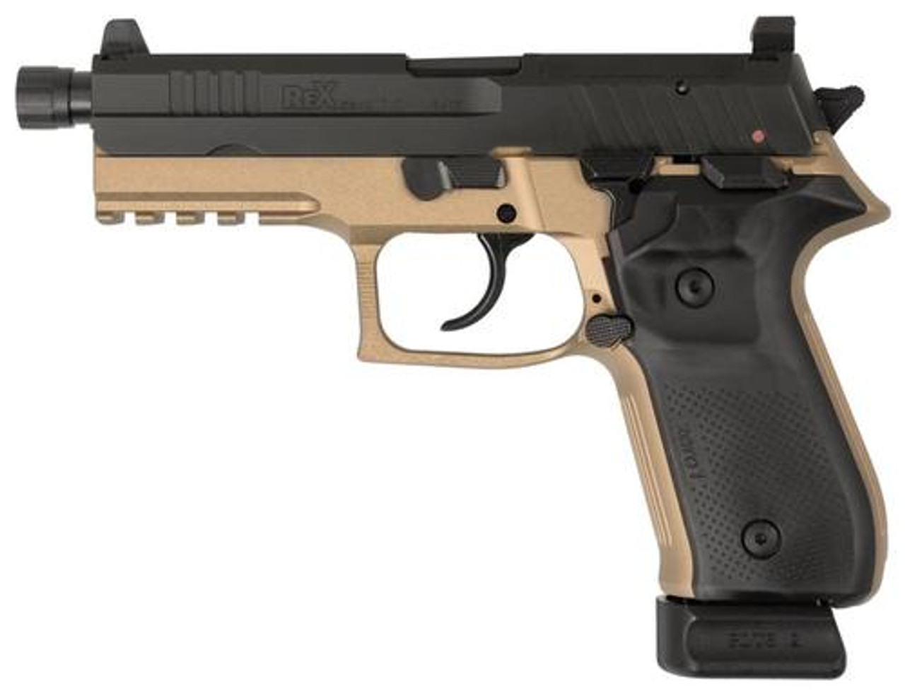 Arex Rex Zero 1T Tactical, 9mm, 4.9" TB, 20rd, Flat Dark Earth Frame/ Black Slide Arex Rex Zero 1T Tactical, 9mm, 4.9" TB, 20rd, Flat Dark Earth Frame/ Black Slide