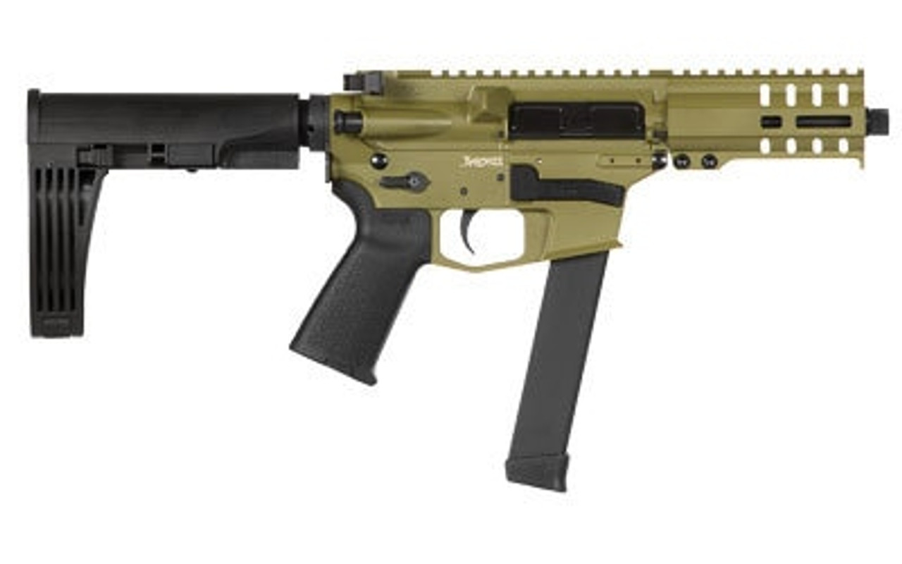 CMMG MKGS Banshee Pistol, 9mm, 5" Barrel Bazooka Green Cerakote, Pistol Brace, 33rd Mag CMMG MKGS Banshee Pistol, 9mm, 5" Barrel Bazooka Green Cerakote, Pistol Brace, 33rd Mag