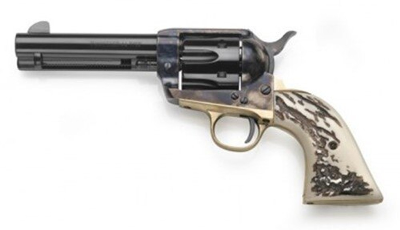 Taylor's 1873 Cattleman .45 Colt, 4.75" Barrel, Stag Imitation Grips, Blued, 6rd Taylor's 1873 Cattleman .45 Colt, 4.75" Barrel, Stag Imitation Grips, Blued, 6rd