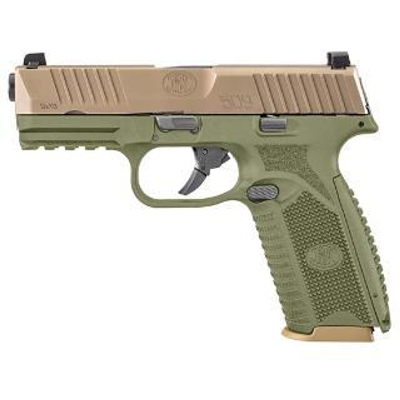 FN 509 9mm, 4" Barrel, OD Green Frame, Flat Dark Earth Slide, 10rd FN 509 9mm, 4" Barrel, OD Green Frame, Flat Dark Earth Slide, 10rd