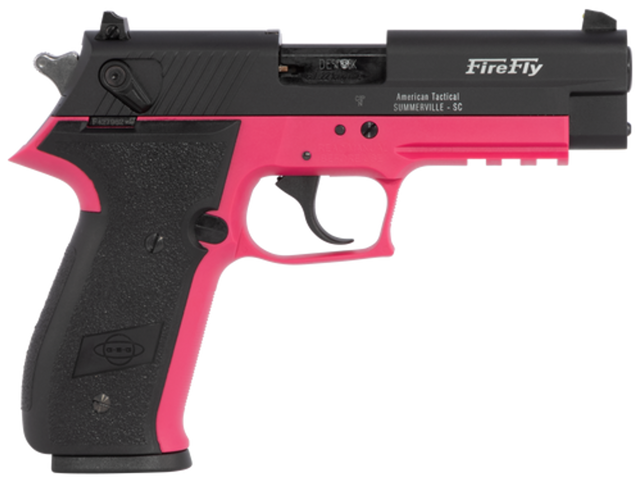 GSG FireFly, .22 LR, 4.9" Barrel, 10rd, SA/DA, Black Slide, Pink GSG FireFly, .22 LR, 4.9" Barrel, 10rd, SA/DA, Black Slide, Pink