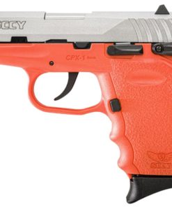 SCCY CPX-1 9mm, 3.1", 10rd, Manual Safety, Orange Polymer Grame, Natural Stainless