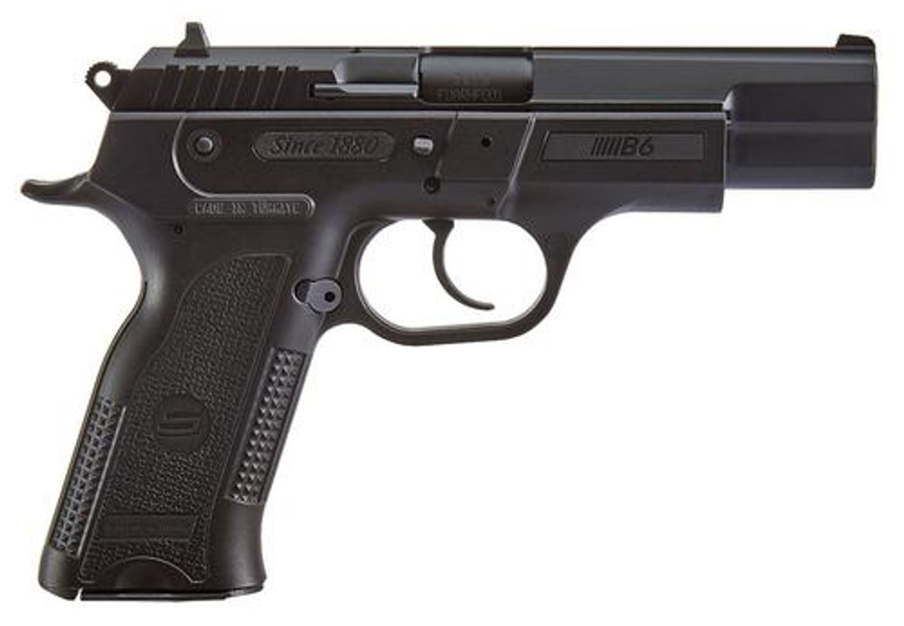 SAR USA B6 Single/Double 9mm 4.5" Barrel, Black Polymer Grip Black, 17rd SAR USA B6 Single/Double 9mm 4.5" Barrel, Black Polymer Grip Black, 17rd