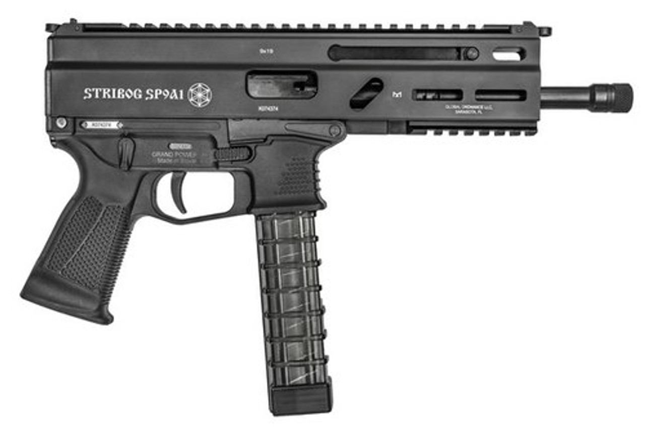 Grand Power Stribog SP9A1 Gen2 9mm, 8" Barrel, Hardcoat Anodized, M-Lok Rail, 3x30rd Mags Grand Power Stribog SP9A1 Gen2 9mm, 8" Barrel, Hardcoat Anodized, M-Lok Rail, 3x30rd Mags