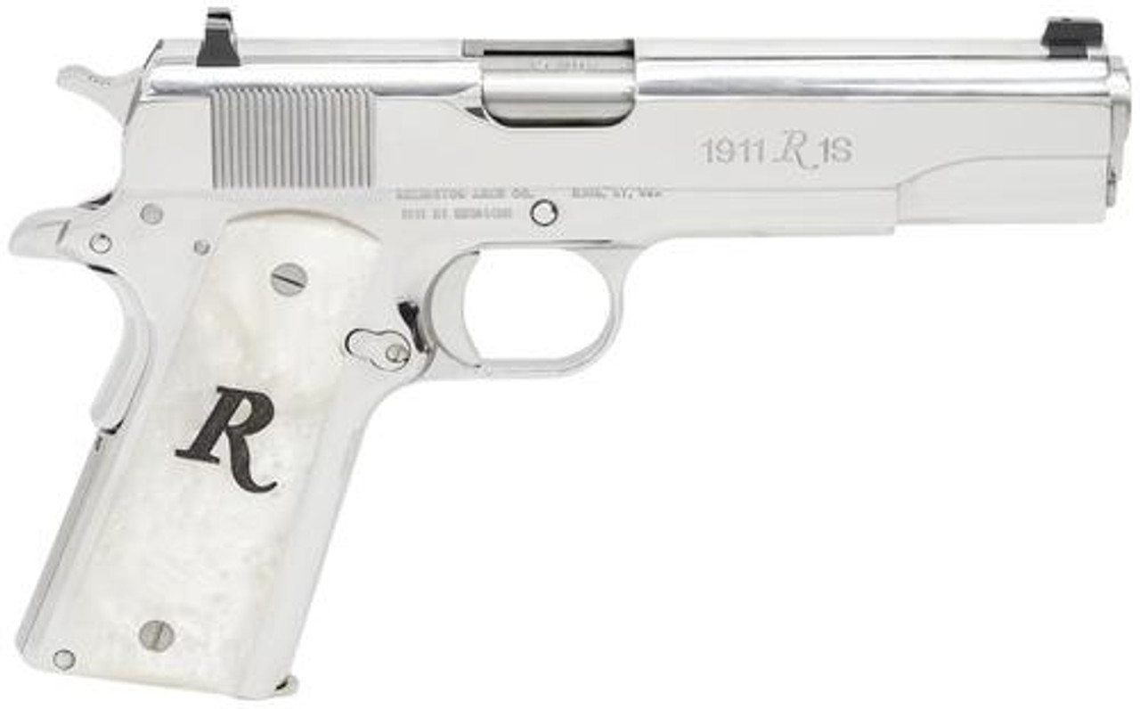 Remington 1911 R1 45 ACP, 5" Barrel, High Polish Stainless Steel 8 Rnd Remington 1911 R1 45 ACP, 5" Barrel, High Polish Stainless Steel 8 Rnd