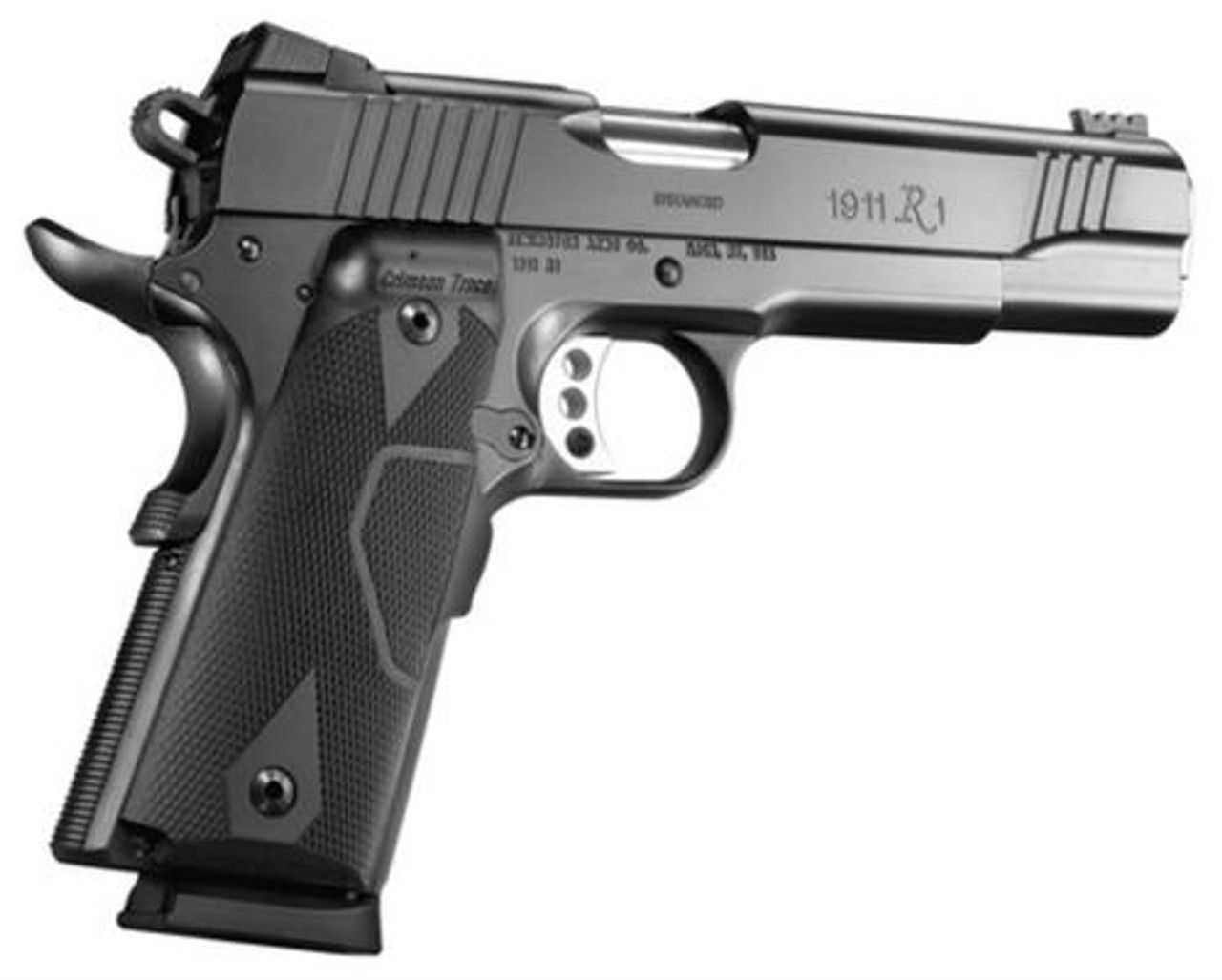 Remington 1911 R1 45 ACP Enhanced, Crimson Trace Laser Grip 5 Barrel Satin Black Oxide Finish 8 Round Mag Remington 1911 R1 45 ACP Enhanced, Crimson Trace Laser Grip 5 Barrel Satin Black Oxide Finish 8 Round Mag