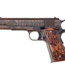 Auto Ordnance Iwo Jima Commemorative 1911 45 ACP, 5" Barrel, Steel Frame, Olive Drab, Distressed Copper, Engraved, 7rd