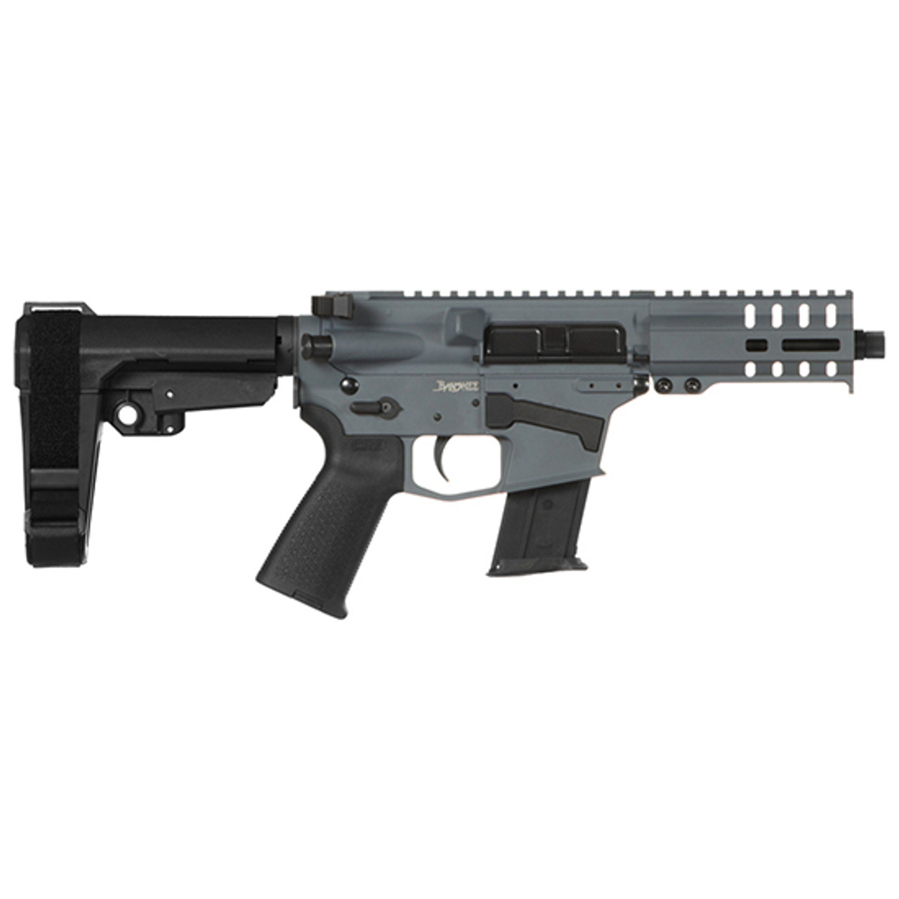 CMMG Banshee 300 Mk57 5.7x28mm, 5" Barrel, Slate Cerakote, Black RipBrace, 20rd CMMG Banshee 300 Mk57 5.7x28mm, 5" Barrel, Slate Cerakote, Black RipBrace, 20rd