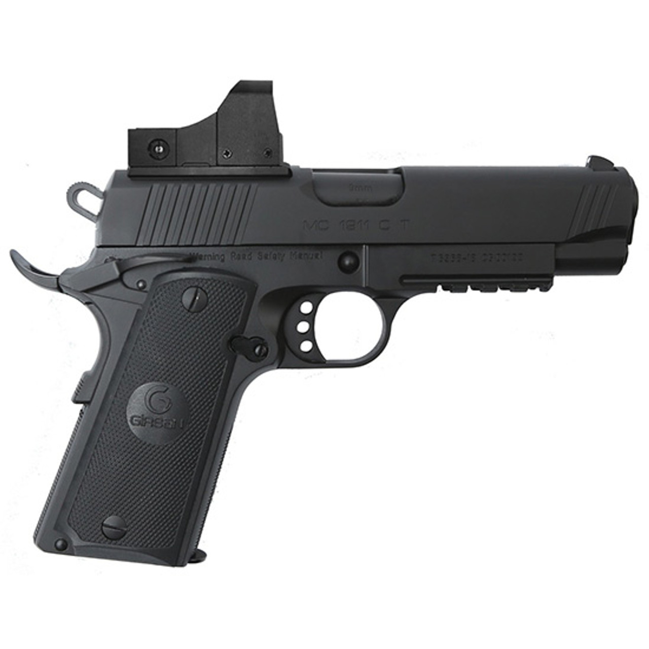 Girsan 1911 Compact 9mm, 4" Barrel W/Mounted Dot Optic, Blued, 9rd Mag Girsan 1911 Compact 9mm, 4" Barrel W/Mounted Dot Optic, Blued, 9rd Mag