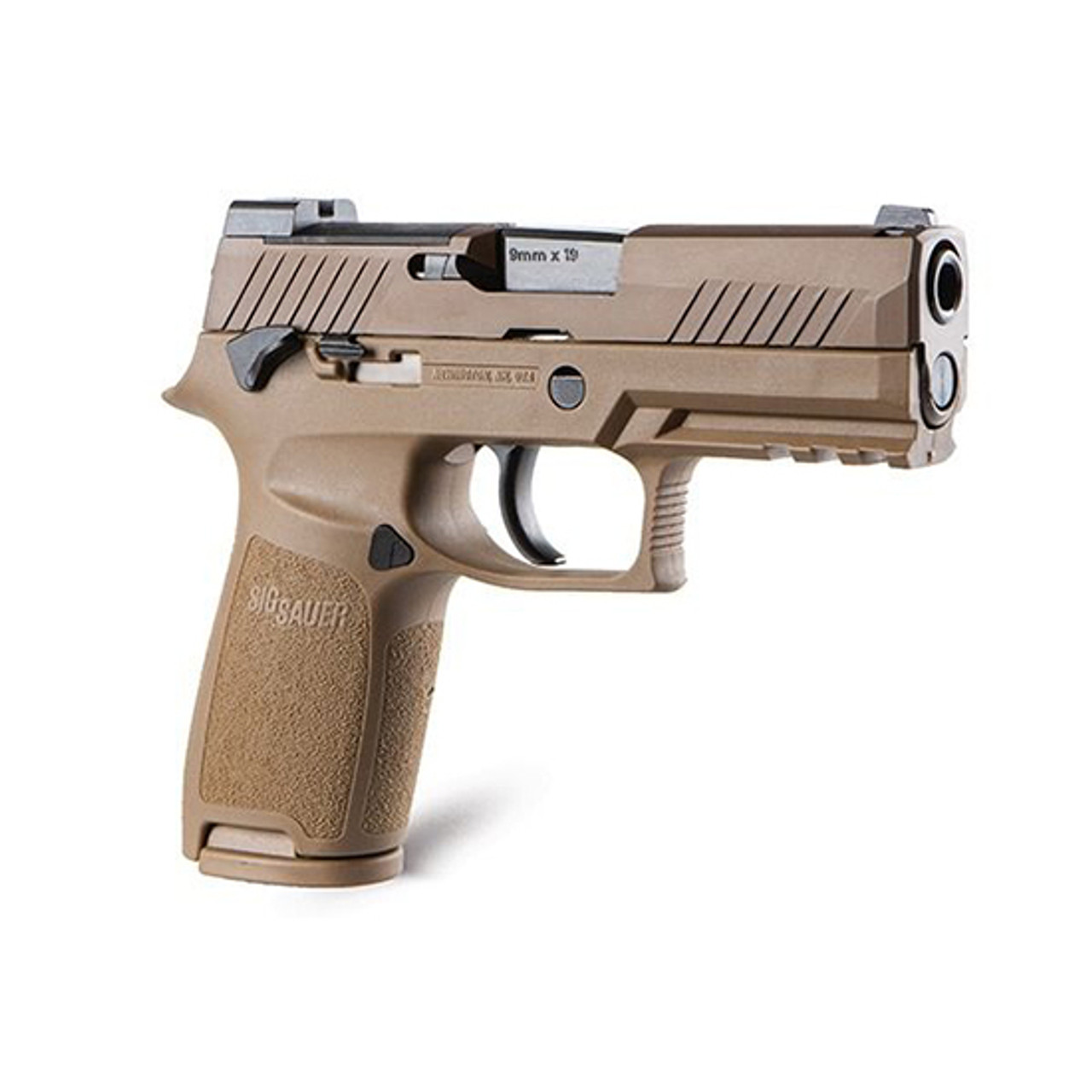 Sig Sauer, P320 M18, Striker Fired, 9mm, 3.9" Barrel, Polymer Frame, Coyote Finish, DP Pro Plate, Manual Safety, Night Sights, 1-17Rd Magazine & 1-21Rd Magazines Sig Sauer, P320 M18, Striker Fired, 9mm, 3.9" Barrel, Polymer Frame, Coyote Finish, DP Pro Plate, Manual Safety, Night Sights, 1-17Rd Magazine & 1-21Rd Magazines