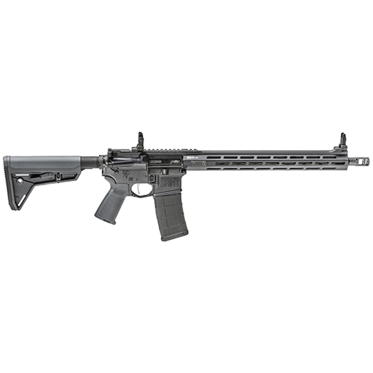 Springfield SAINT Victor AR-15, 223/5.56, 16" Barrel, Gray Finish, Bravo Company Mod 0 Stock, 15" M-LOK Rail, Flip Up Front/RearSights, 30Rd Springfield SAINT Victor AR-15, 223/5.56, 16" Barrel, Gray Finish, Bravo Company Mod 0 Stock, 15" M-LOK Rail, Flip Up Front/RearSights, 30Rd