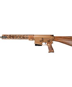 Windham 308WIN/762NATO, 18" Fluted Medium Profile Barrel, 1:10 Twist, A2 Flash Suppressor, Cerakote Finish, Brown Color, Fixed A2 Stock, STARK Pistol Grip, 15 M-Lok Handguard, Wood Grain Hydrodipped Pattern