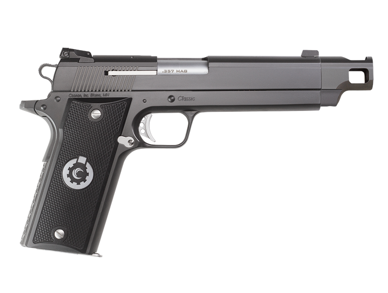 Coonan Compensated 357 Mag, 5.7", Black Ionbond Stainless, Adj. White Dot Sights, Black Alum Grips, 2 Mags (Special Order) Coonan Compensated 357 Mag, 5.7", Black Ionbond Stainless, Adj. White Dot Sights, Black Alum Grips, 2 Mags (Special Order)