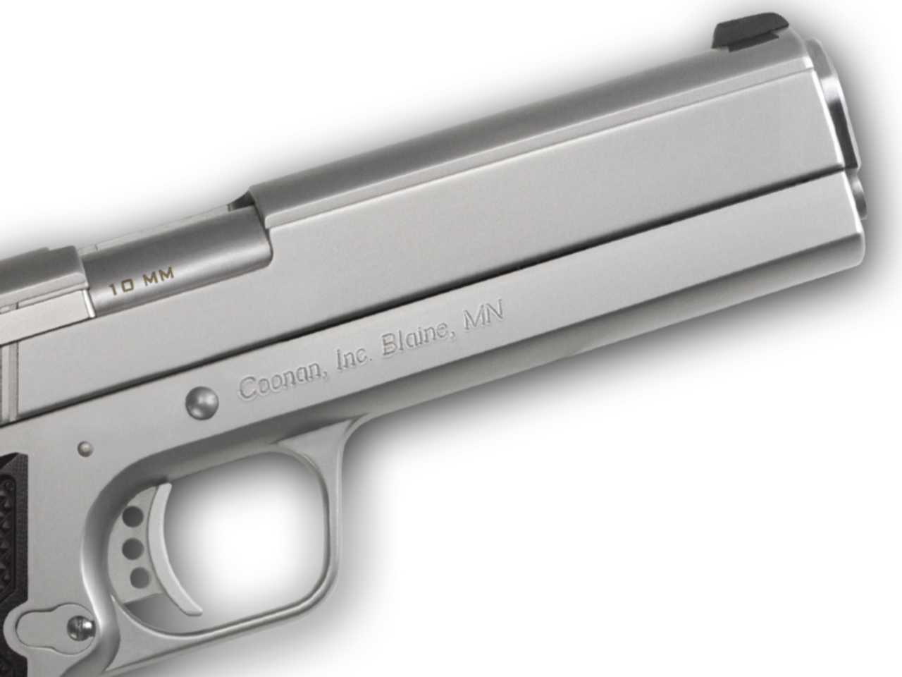 Coonan MOT 10mm, 5", Satin Stainless, Fixed Night Sights, Black Alum Grips, 2 Mags (Special Order) Coonan MOT 10mm, 5", Satin Stainless, Fixed Night Sights, Black Alum Grips, 2 Mags (Special Order)