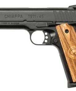 Chiappa 1911-45 Custom 45 ACP 5" Barrel, Checkered Wood Grips Novak Sights Black, 8rd