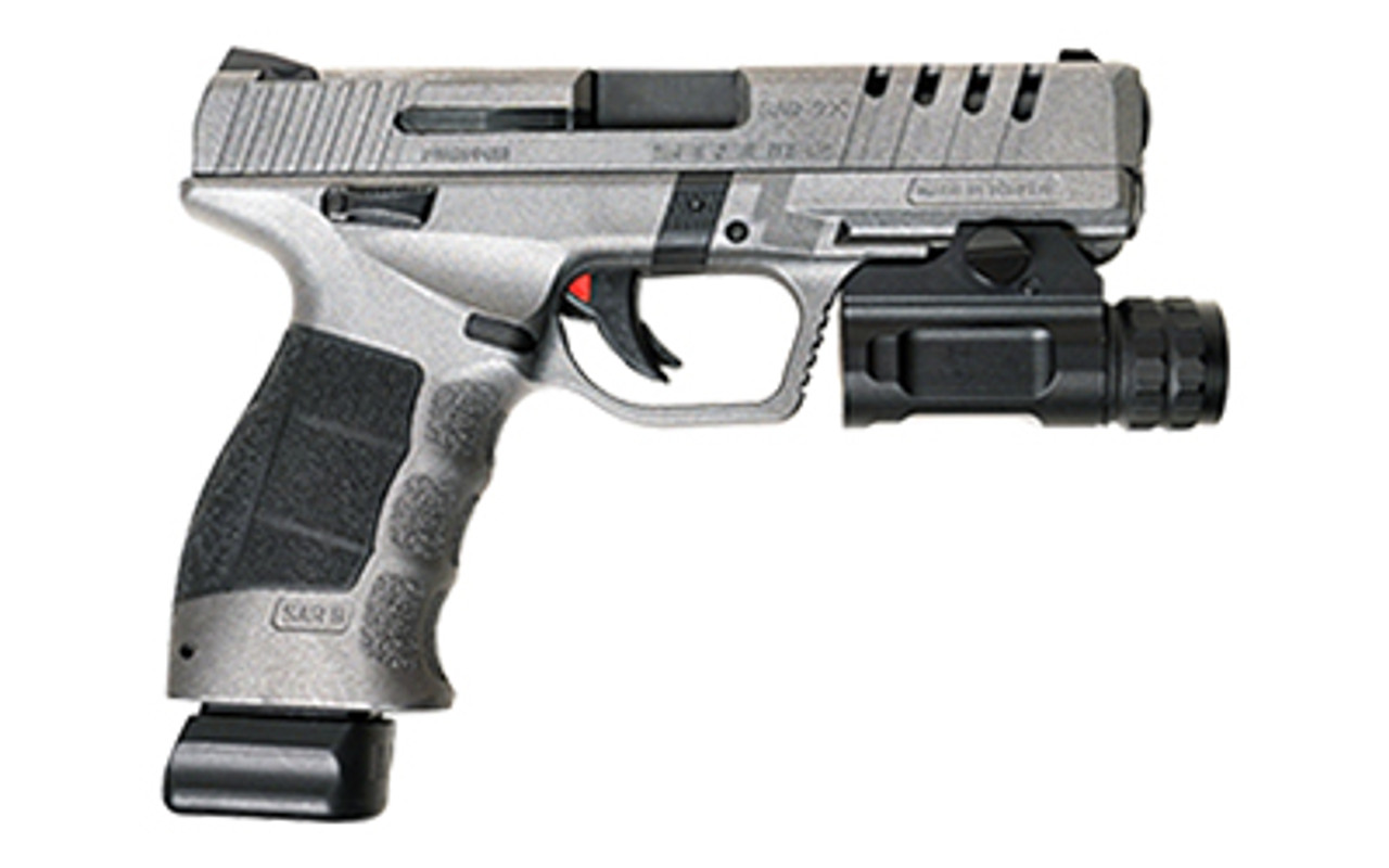 SAR X-9 Striker Fired Pistol, 9mm, 4.4" Barrel, Polymer Frame, Cerakote Platinum Finish, 1-17 Round, 1-19 Round SAR X-9 Striker Fired Pistol, 9mm, 4.4" Barrel, Polymer Frame, Cerakote Platinum Finish, 1-17 Round, 1-19 Round