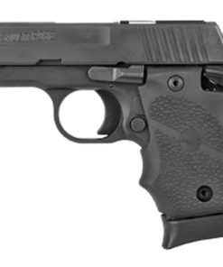 Sig P938, SAS, Single Action Only, Compact, 9mm, 3" Barrel, Alloy Frame, Black Hard Coat Anodized Finish, Rubber Grips, Night Sights, 7Rd, 1 Magazine