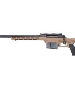 Savage 110 Precision, Bolt Action, 6.5 Creedmoor, 24" Heavy Barrel, Threaded 5/8-24, BA Muzzle Brake, Flat Dark Earth, MDT LSS XL Chassis, AccuTrigger, Includes 1 AICS Magazine and 20 MOA 1 piece EGW Rail, 5Rd, Left Hand