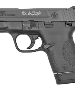 Smith & Wesson M&P Shield Compact 9mm, 3.1" Barrel, Black, "We The People" Laser Engraved Slide, Thumb Safety, 3 Dot, 7-8rd Mags