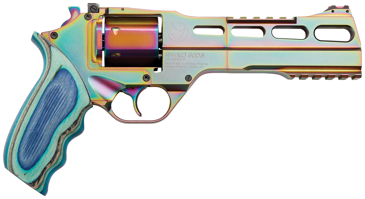 Chiappa Firearms Rhino, 60DS, Revolver, Double/Single Action, 357 Magnum/38 Spl, 6" Barrel, Alloy Frame, Nebula Mix Color Finish, Blue Laminate Medium Grips, 6Rd Chiappa Firearms Rhino, 60DS, Revolver, Double/Single Action, 357 Magnum/38 Spl, 6" Barrel, Alloy Frame, Nebula Mix Color Finish, Blue Laminate Medium Grips, 6Rd
