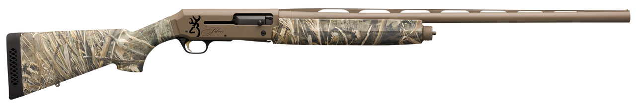 Browning Silver Max-5 12 Ga, 3.5" Chamber, 28" Barrel, Flat Dark Earth, Camo Composite Stock, 4Rd Browning Silver Max-5 12 Ga, 3.5" Chamber, 28" Barrel, Flat Dark Earth, Camo Composite Stock, 4Rd