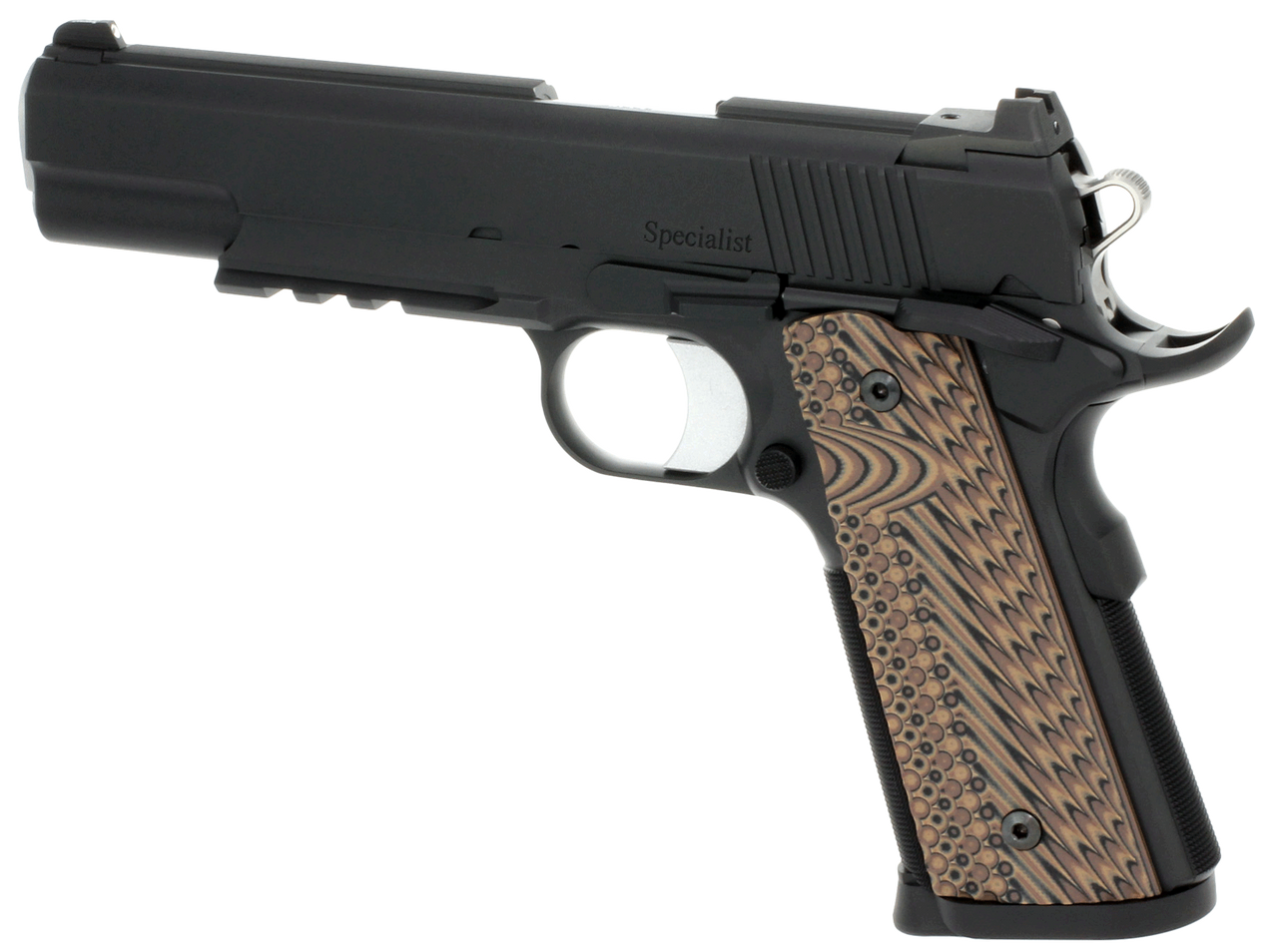 Dan Wesson Specialist Commander 1911 45 ACP 4.25", Black Stainless Steel Black/Brown G10 Grip, 8 rd Dan Wesson Specialist Commander 1911 45 ACP 4.25", Black Stainless Steel Black/Brown G10 Grip, 8 rd