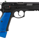 CZ 75 SP-01 9mm, 4.60" Bbl,, Rnd, Black Slide, Blue Henning Grips, 22 rd