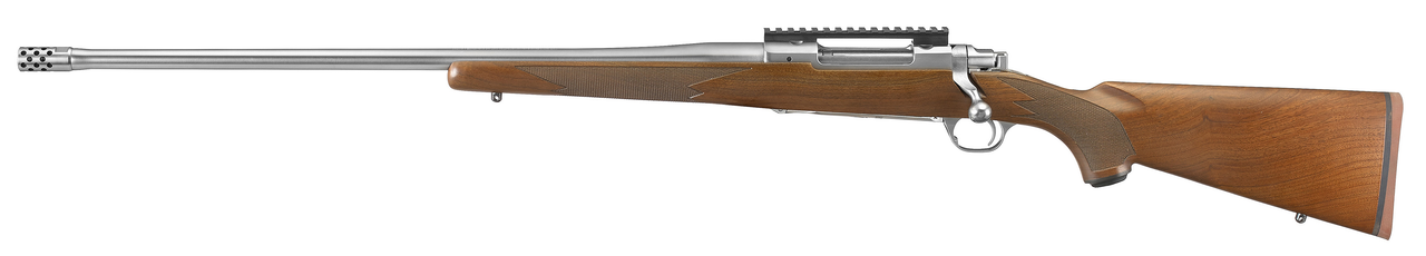 Ruger Hawkeye Hunter 300 Winchester Magnum, 24" Free Floated Cold Hammer Forged Barrel, 5/8X24 Threads, Satin Stainless Finish, Walnut Stock, Left Hand, LC6 Trigger, 3rd Ruger Hawkeye Hunter 300 Winchester Magnum, 24" Free Floated Cold Hammer Forged Barrel, 5/8X24 Threads, Satin Stainless Finish, Walnut Stock, Left Hand, LC6 Trigger, 3rd