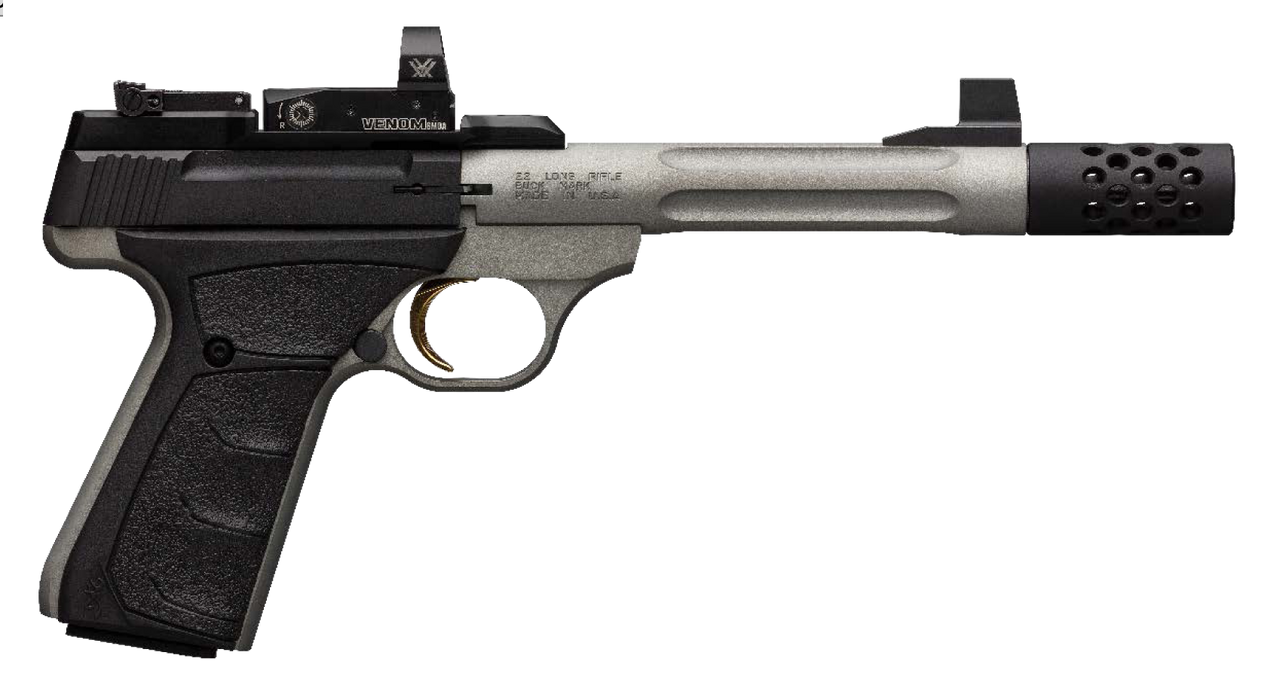 Browning Buck Mark Lite Competition 22 LR 5.90", Matte Gray Black Aluminum Alloy Slide Black Ultragrip FX Grip with Vortex Venmon Red Dot, 10 rd Browning Buck Mark Lite Competition 22 LR 5.90", Matte Gray Black Aluminum Alloy Slide Black Ultragrip FX Grip with Vortex Venmon Red Dot, 10 rd