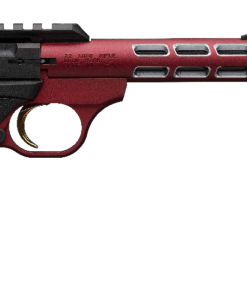Browning, Buck Mark Vision, Semi-automatic, 22 LR, 5.875" Barrel, Threaded 1/2-28, Includes Muzzle Brake, Red Color, Anodized Finish, URX Rubber Grip, Thumb Safety, Right Hand, Adjustable Rear & Fiber Optic Front Sights, 10Rd, 2 Magazines