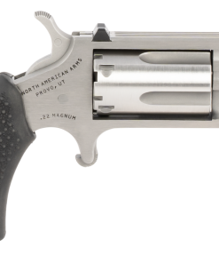 NAA Pug 22 LR,22 Mag 5rd 1" Stainless Steel Black Rubber Grip White-Dot Sights