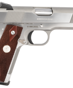 Colt 1911 Combat Commander Elite 45 ACP 4.25" Barrel Two-Tone Elite Black G10 Checkered Scallop Grip, 8rd Mag