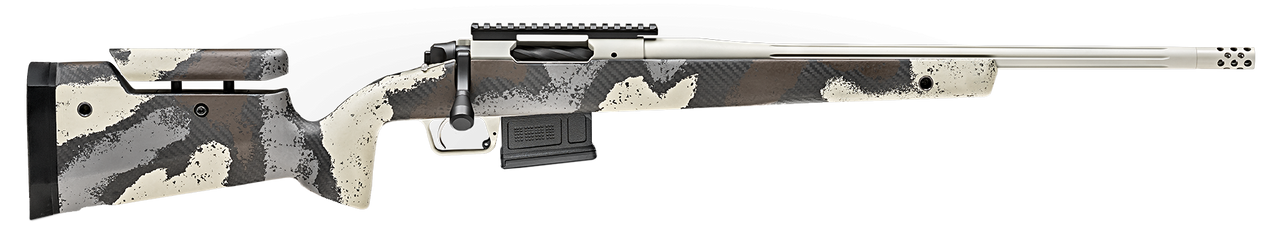Springfield Model 2020 Waypoint 308 Win, 20" Fluted Stainless Barrel, SA Radial Brake, Tan, Desert Verde Cerakote, Ridgeline Camo Adj Carbon Fiber Stock M-LOK, TriggerTech Adj Trigger, AICS 5rd Mag Springfield Model 2020 Waypoint 308 Win, 20" Fluted Stainless Barrel, SA Radial Brake, Tan, Desert Verde Cerakote, Ridgeline Camo Adj Carbon Fiber Stock M-LOK, TriggerTech Adj Trigger, AICS 5rd Mag