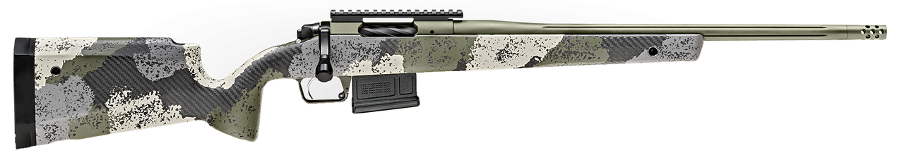 Springfield Model 2020 Waypoint 6MM Creedmoor, 20" Fluted Stainless Barrel, SA Radial Brake, Green, Mil-Spec Green Cerakote, Evergreen Camo Carbon Fiber Stock M-LOK, TriggerTech Adj Trigger, AICS 5rd Mag Springfield Model 2020 Waypoint 6MM Creedmoor, 20" Fluted Stainless Barrel, SA Radial Brake, Green, Mil-Spec Green Cerakote, Evergreen Camo Carbon Fiber Stock M-LOK, TriggerTech Adj Trigger, AICS 5rd Mag