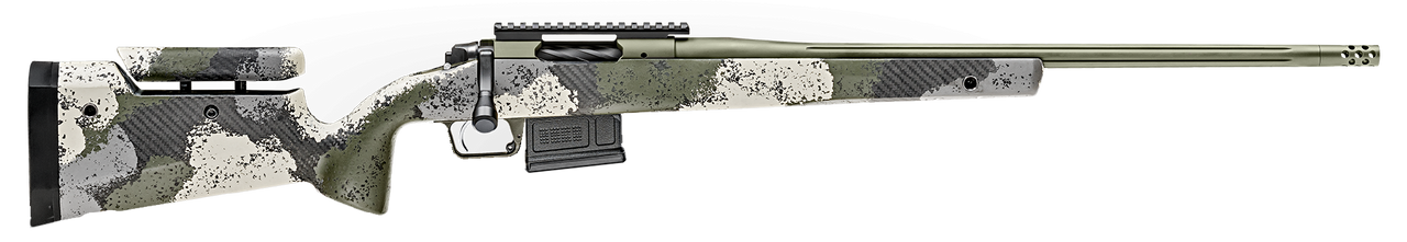 Springfield Model 2020 Waypoint 6.5MM Creedmoor, 22" Fluted Stainless Barrel, SA Radial Brake, Green, Mil-Spec Green Cerakote, Evergreen Camo Adj Carbon Fiber Stock M-LOK, TriggerTech Adj Trigger, AICS 5rd Mag Springfield Model 2020 Waypoint 6.5MM Creedmoor, 22" Fluted Stainless Barrel, SA Radial Brake, Green, Mil-Spec Green Cerakote, Evergreen Camo Adj Carbon Fiber Stock M-LOK, TriggerTech Adj Trigger, AICS 5rd Mag