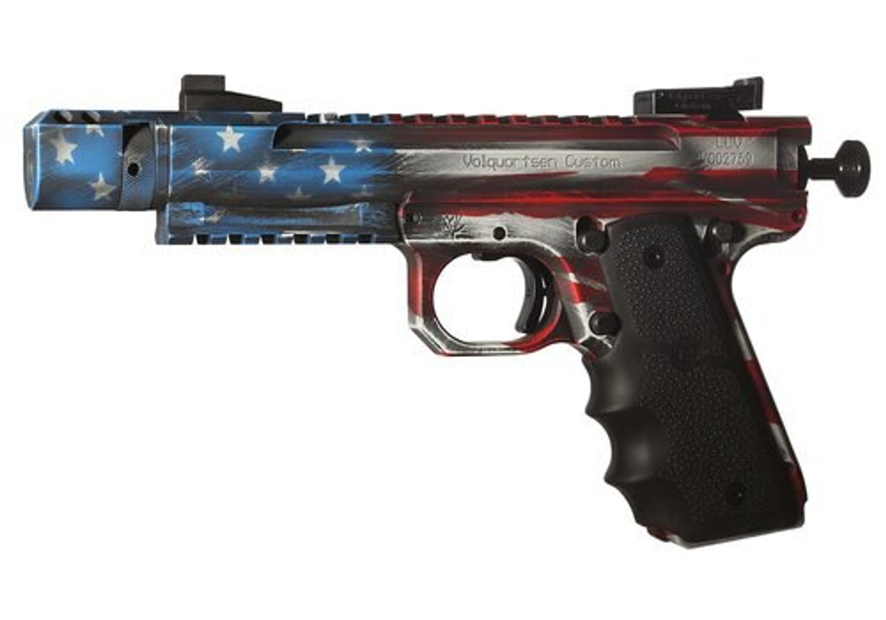 Volquartsen American Flag Scorpion .22 LR, 4.5" Barrel, 1911 Style Frame, 10rd Volquartsen American Flag Scorpion .22 LR, 4.5" Barrel, 1911 Style Frame, 10rd