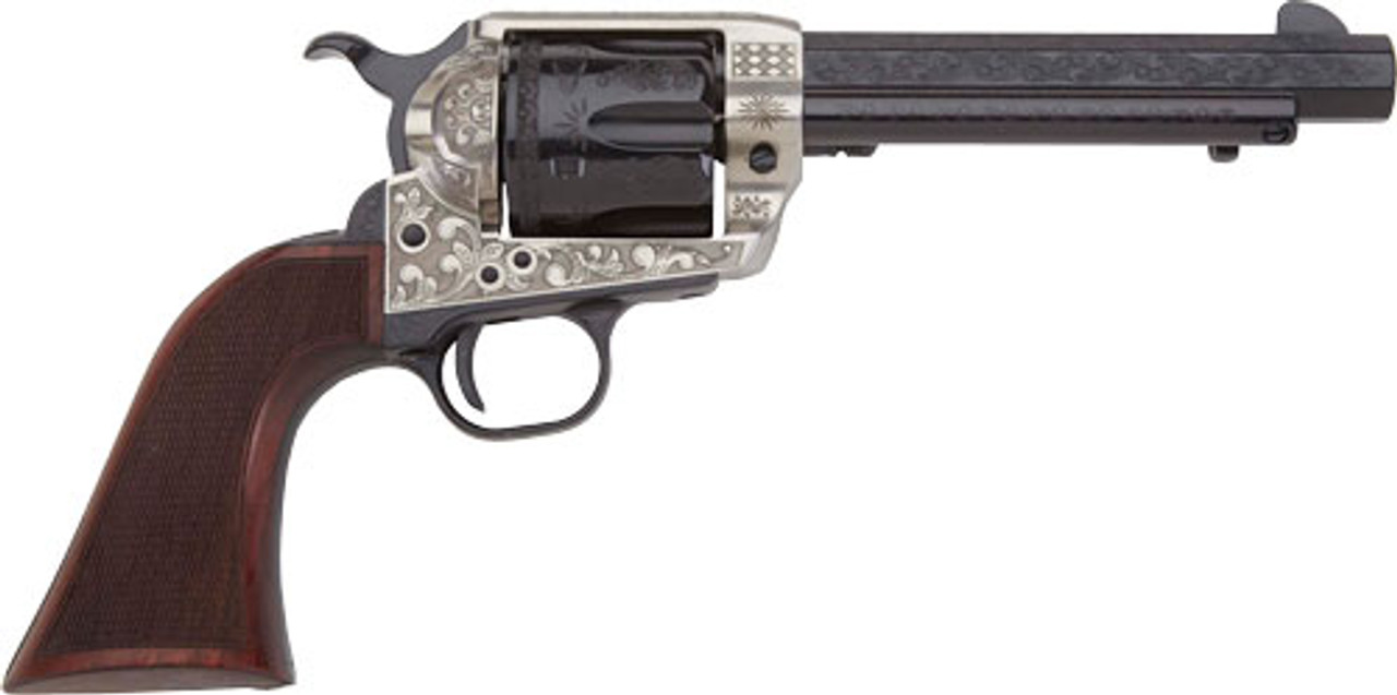 Pietta 1873 GW2 Deluxe Alchimista III 45 Colt, 5.50" Barrel, Blued Engraved Walnut Army Checkered Grip, 6rd Pietta 1873 GW2 Deluxe Alchimista III 45 Colt, 5.50" Barrel, Blued Engraved Walnut Army Checkered Grip, 6rd