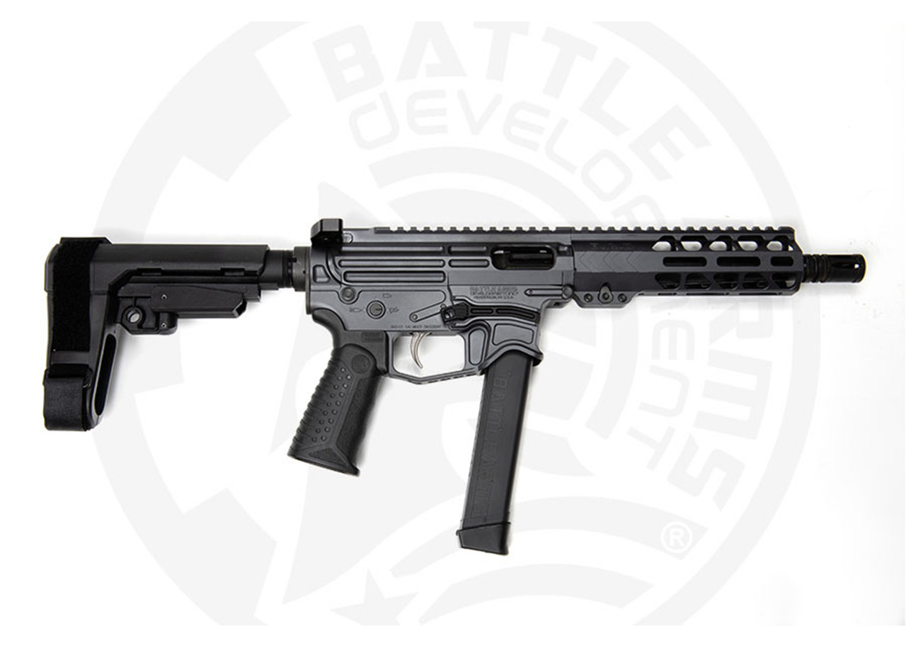 Battle Arms Development Xiphos 9P 9mm, 8" Barrel, SBA3 Brace, Battle Arms Grey, 33rd Battle Arms Development Xiphos 9P 9mm, 8" Barrel, SBA3 Brace, Battle Arms Grey, 33rd