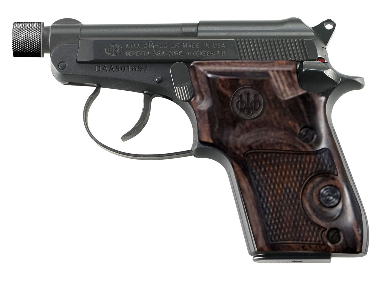 Beretta 21A Bobcat Covert .22 LR, 2.9" Threaded Barrel, Walnut, Black, 7rd Beretta 21A Bobcat Covert .22 LR, 2.9" Threaded Barrel, Walnut, Black, 7rd