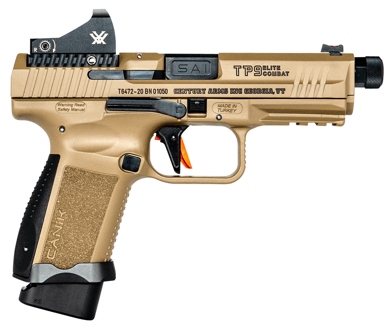 Canik TP9SF Combat 9mm, 4.7" TB, Vortex Viper, Flat Dark Earth, 18rd Canik TP9SF Combat 9mm, 4.7" TB, Vortex Viper, Flat Dark Earth, 18rd