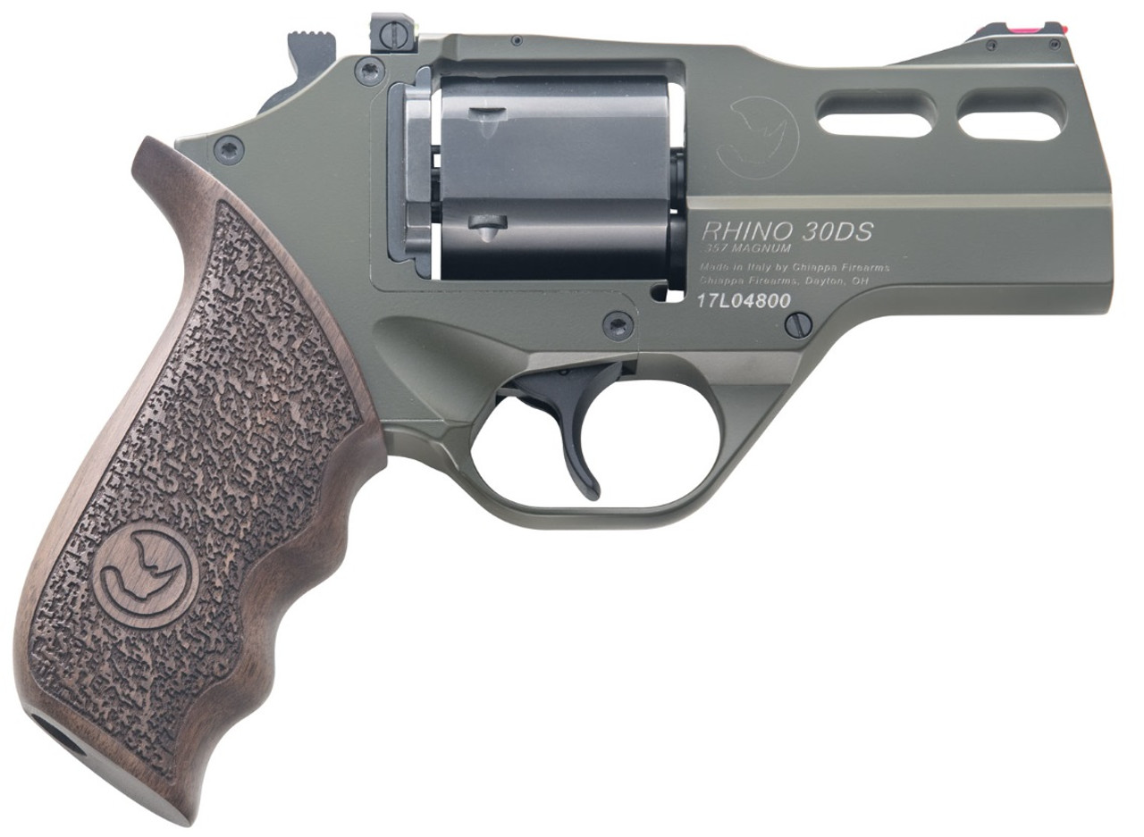 Chiappa Rhino 30DS SAR Hunter .357 Mag, 3" Barrel, Fiber Optic Sights, OD Green, 6rd Chiappa Rhino 30DS SAR Hunter .357 Mag, 3" Barrel, Fiber Optic Sights, OD Green, 6rd